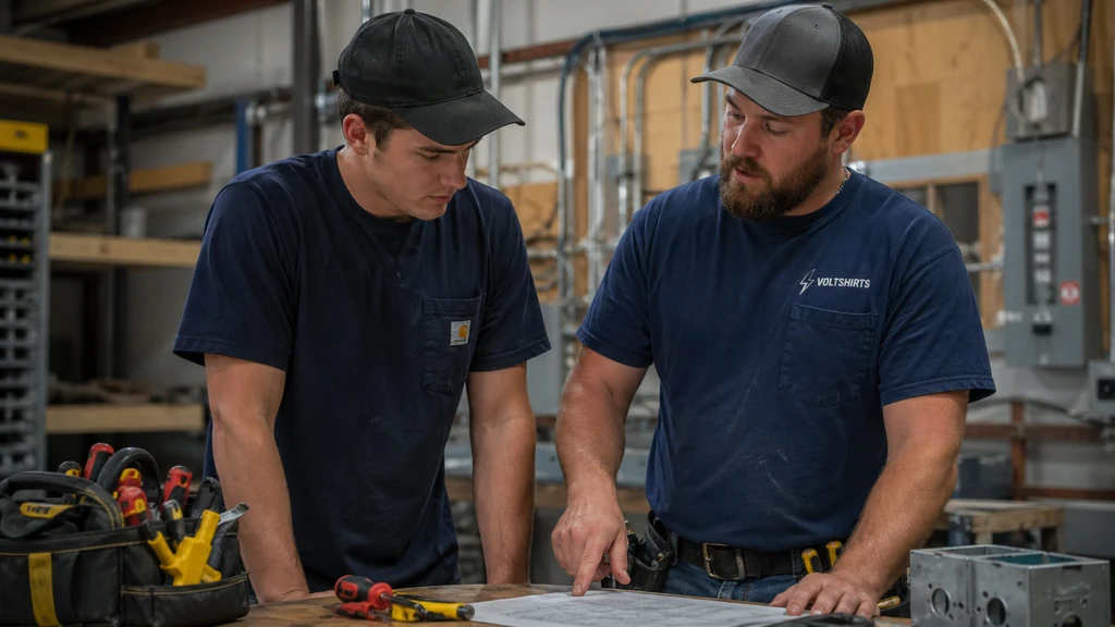 apprentice and journeyman electricians compared in realistic workshop setting