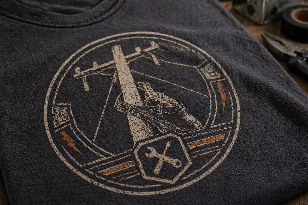 authentic trade apparel design cues on workwear inspired shirt
