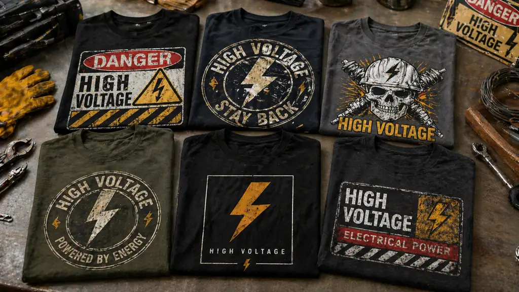 selection of high voltage shirt designs for choosing the right style