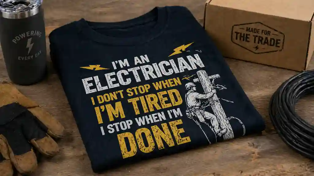 electrician gift shirt folded neatly as a practical trade gift