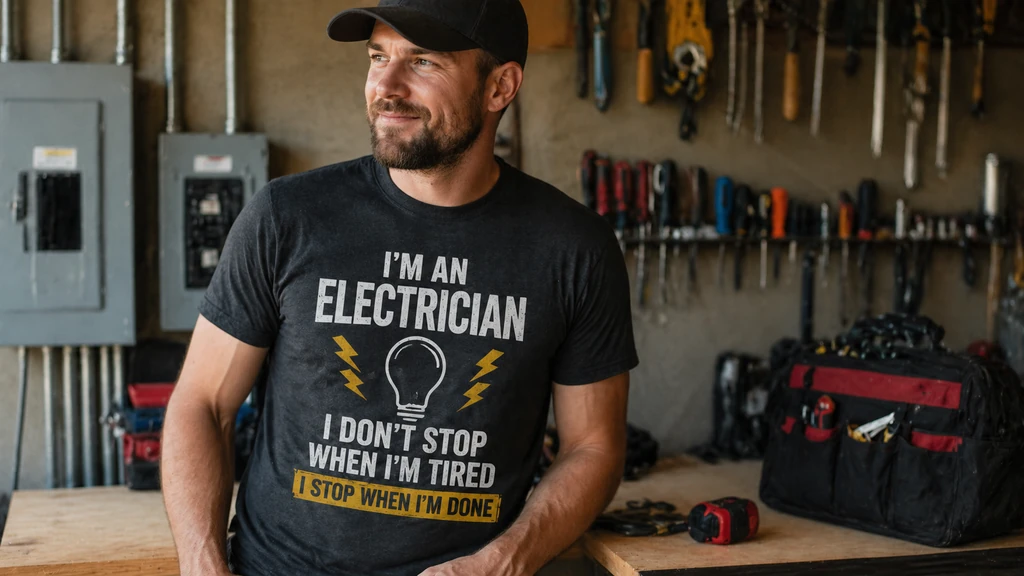 electrician jokes explained through trade humor shirt concept