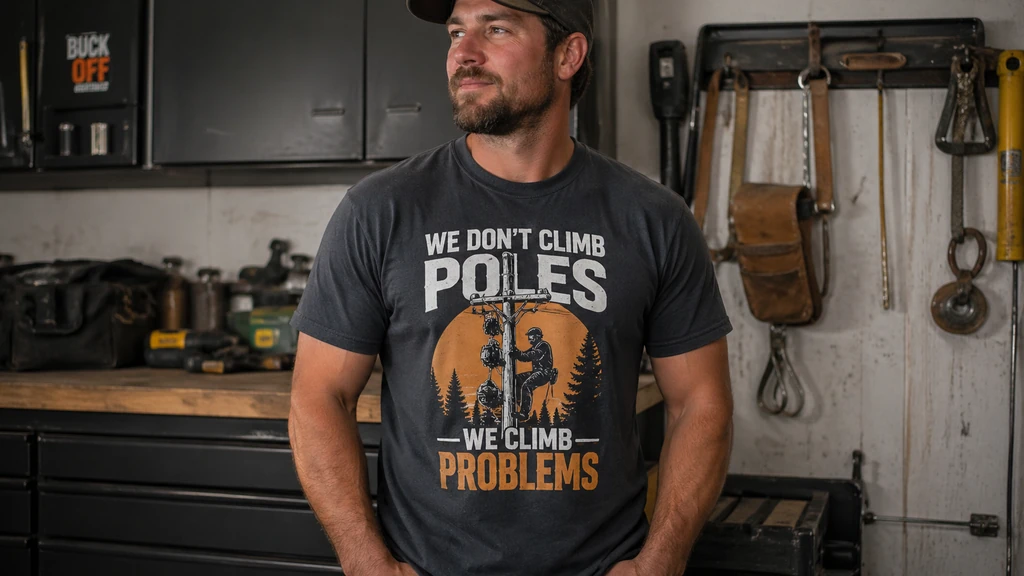 funny lineman shirt with authentic lineworker humor style