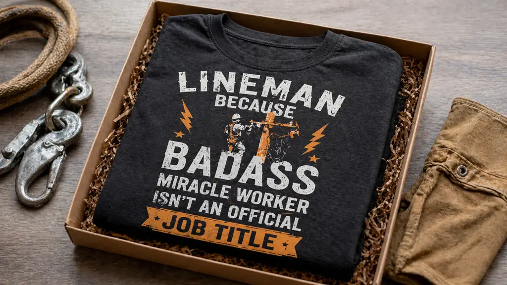 funny lineman shirt folded as a practical gift idea