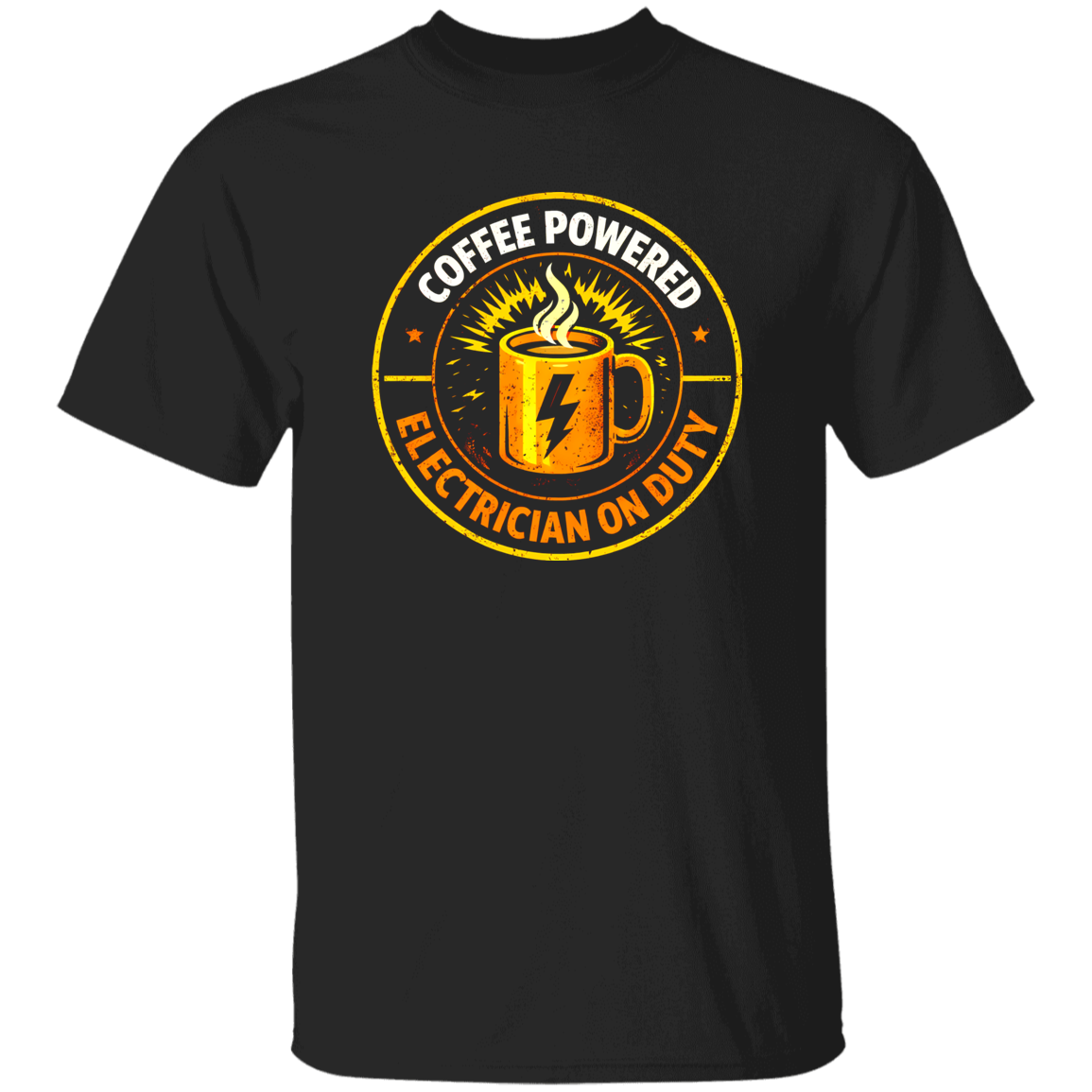 Funny Electrician Shirt – Coffee Powered Electrician On Duty | VoltShirts Funny Electrician Shirt – Coffee Powered Electrician On Duty