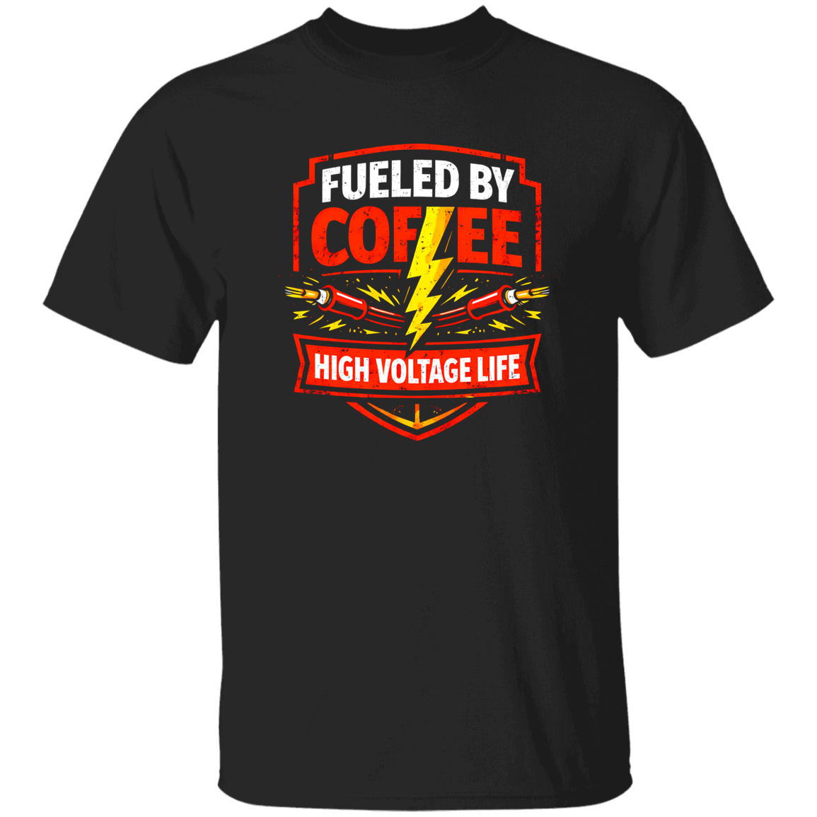 Funny Electrician Shirt – Fueled By Coffee High Voltage Life | VoltShirts Funny Electrician Shirt – Fueled By Coffee High Voltage Life