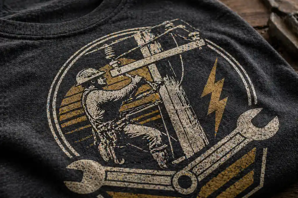 close up of trade culture apparel shirt graphic with cotton texture