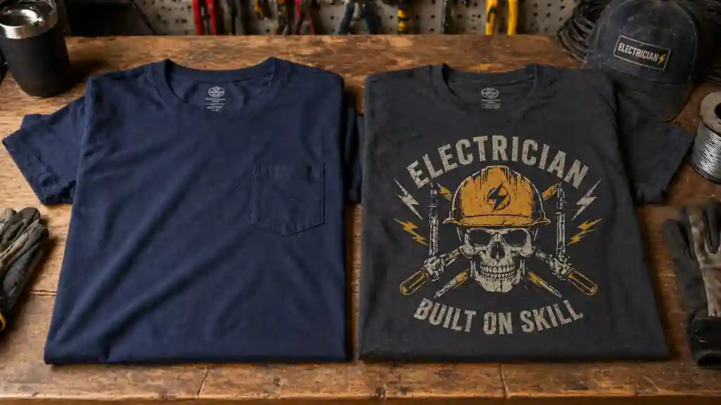 work shirts vs graphic shirts compared side by side