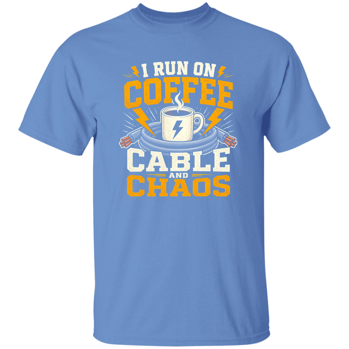 I Run On Coffee Cable And Chaos | VoltShirts I Run On Coffee Cable And Chaos - Image 4