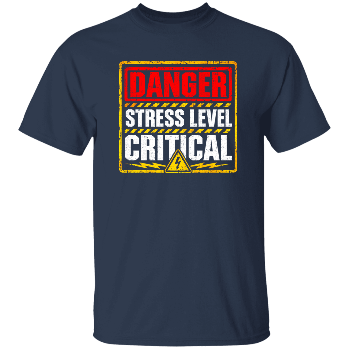 Danger Warning Shirt – Danger Stress Level Critical Warning Graphic | VoltShirts Danger Warning Shirt – Danger Stress Level Critical Warning Graphic - Image 4