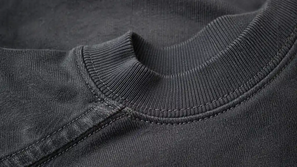 close up of durable cotton shirt fabric with strong stitching