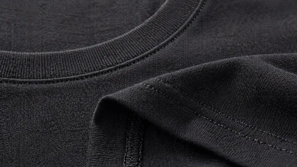 close up of electrician shirt cotton fabric and stitching