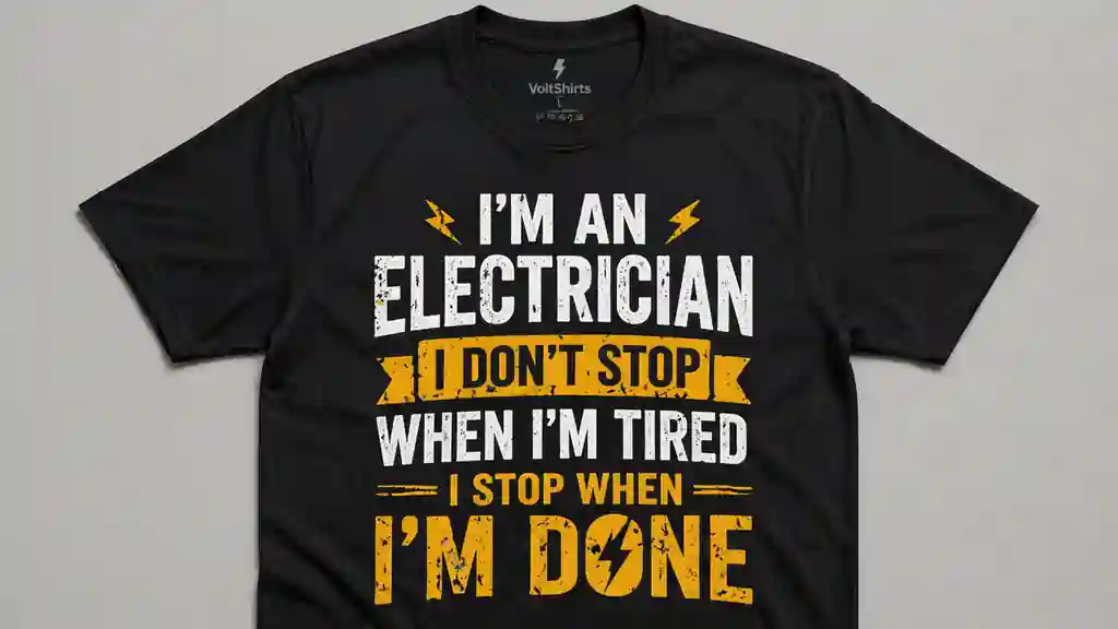 funny electrician shirt with humorous text design