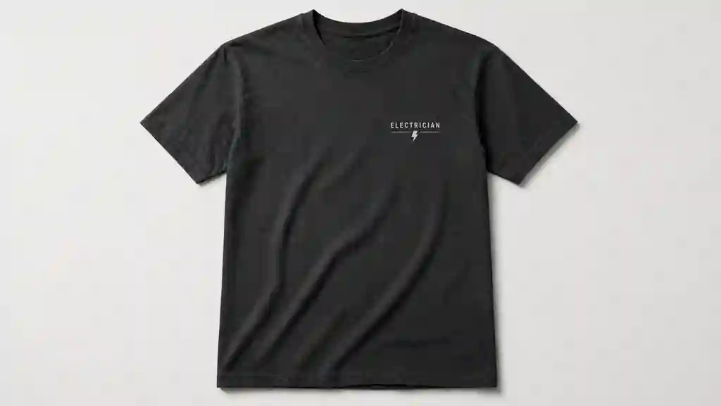 minimalist electrician shirt with simple clean design
