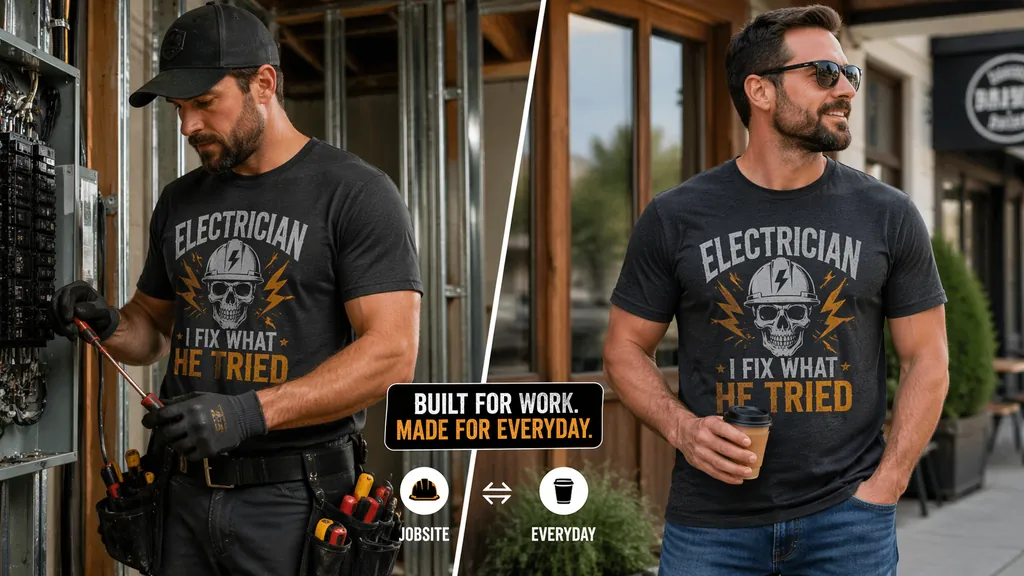 electrician shirt worn in both work and casual settings