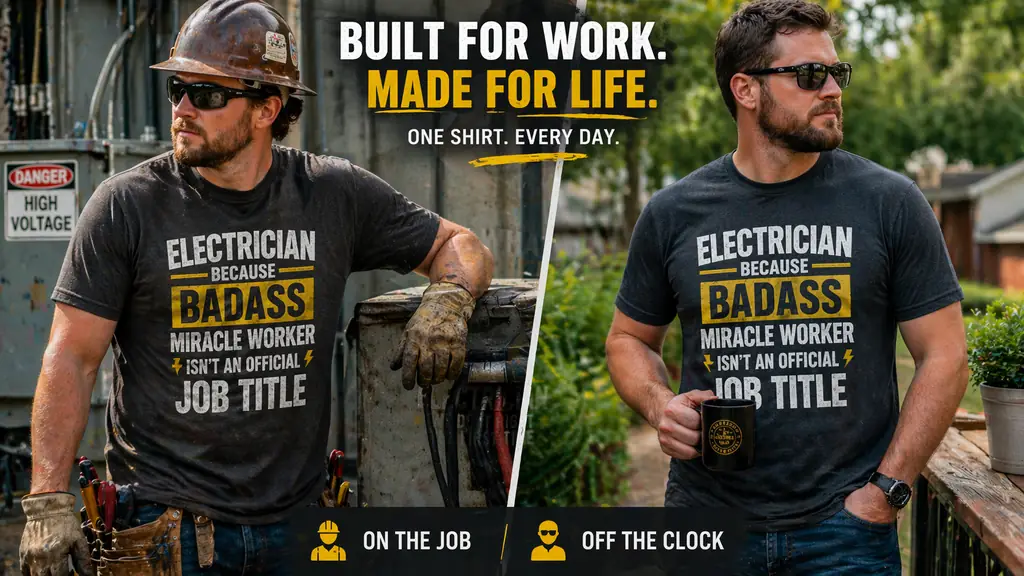 electrician shirt worn in both work and casual situations