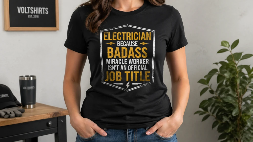 electrician shirt showing natural fit for women body shape
