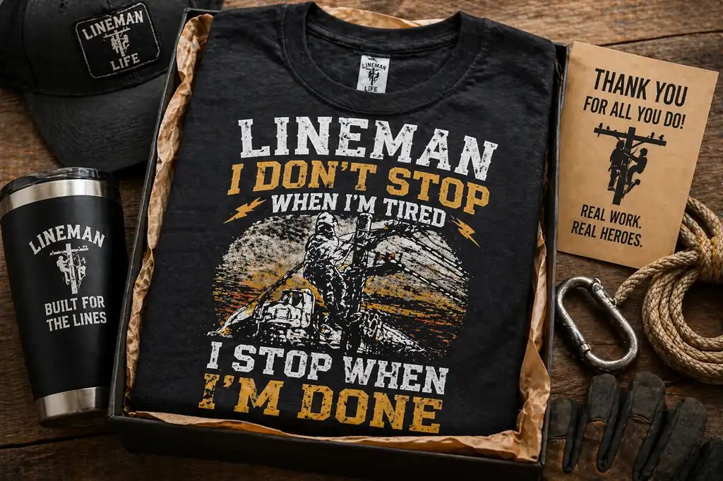 funny lineman shirt with humorous design