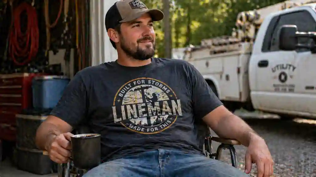 lineman wearing shirt in everyday situation