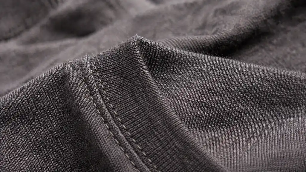 close up of soft cotton fabric on lineman shirt