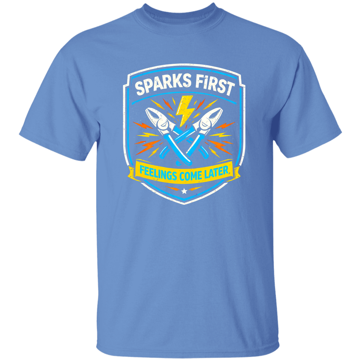 Sparks First Feelings Later – Electrician Humor Work Shirt | VoltShirts Sparks First Feelings Later – Electrician Humor Work Shirt - Image 4